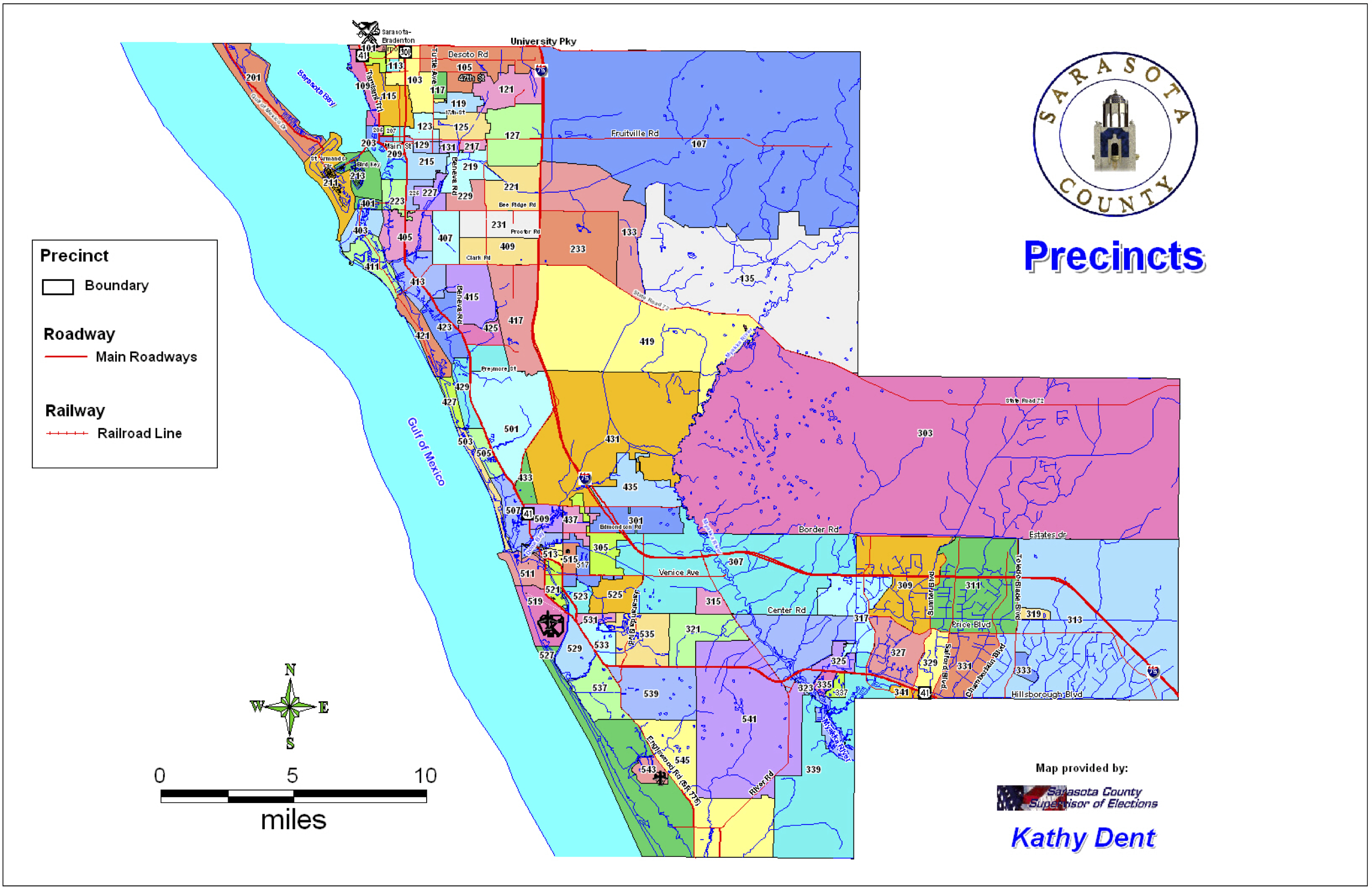 2012 Redistricting map for Sarasota County.