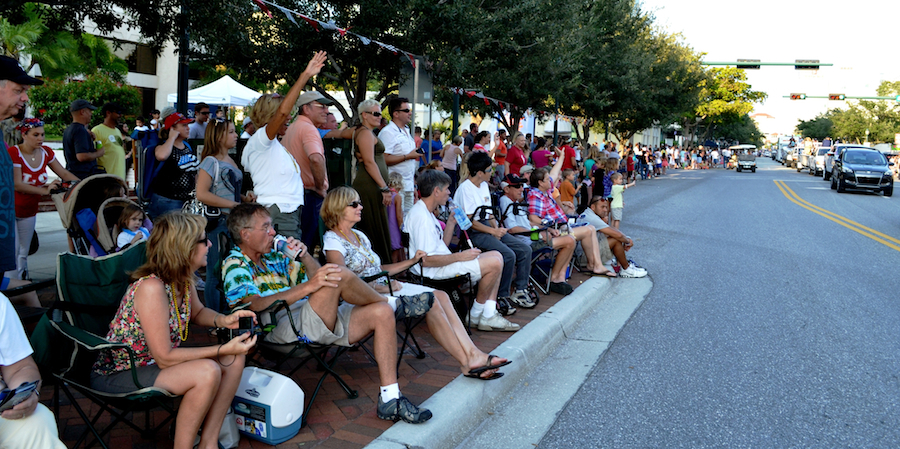 People watching boat parade 2012