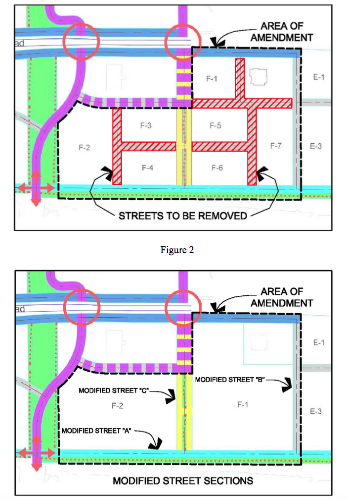 Graphics show the proposed street grid changes. Image courtesy Sarasota County
