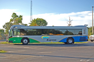 A Sarasota County Area Transit bus travels a city of Sarasota route. Photo courtesy Sarasota County