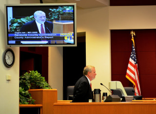 Don Hadsell addresses the County Commission in 2014. File photo