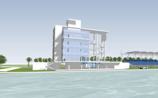 A rendering shows the Finish Tower for Benderson Park. Image courtesy Sarasota County