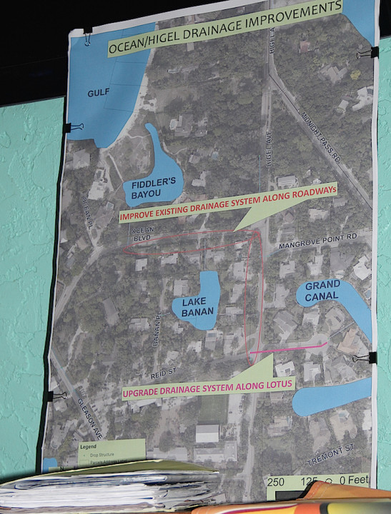A graphic shows the area where the drainage project is planned. Rachel Hackney photo
