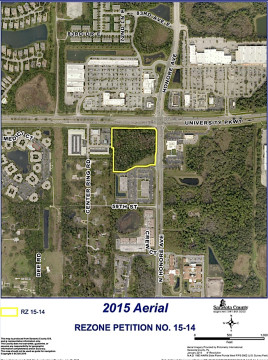 An aerial map shows the site proposed for the new Whole Foods and a Wawa. Image courtesy Sarasota County