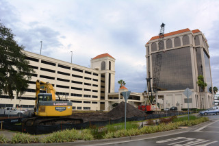 Construction of the Aloft Hotel near the Palm Avenue roundabout was just beginning in January 2014. File photo