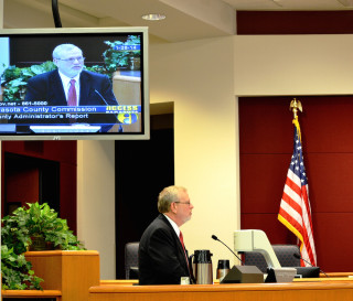 Don Hadsell addresses the County Commission in 2014. File photo