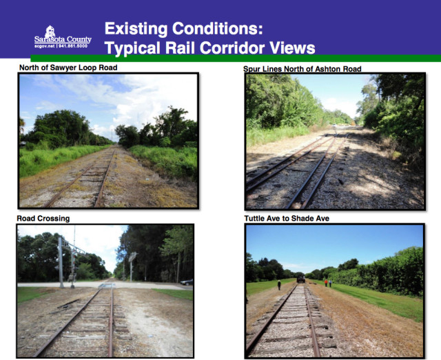 A graphic shows conditions that existed on The Legacy Trail in early 2015. Image courtesy Sarasota County