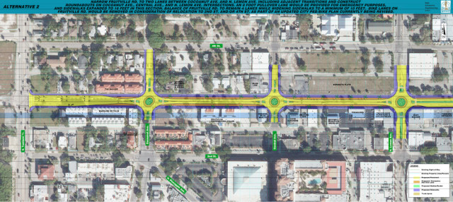 City staff favors Alternative Two for Fruitville Road. Image courtesy City of Sarasota