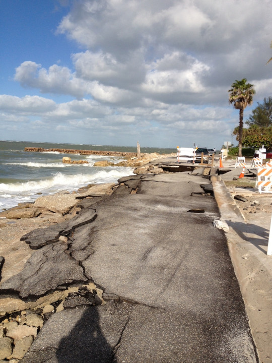 A segment of North Beach Road showed serious damage after Hurricane Sandy passed by Florida in October 2012. File photo