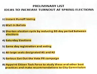 Former Sarasota Mayor Mollie Cardamone offered this list of suggestions for increasing voter turnout. News Leader photo
