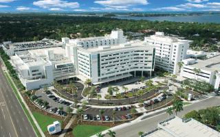 The Sarasota Memorial complex is on U.S. 41 in Sarasota. Photo courtesy Sarasota Memorial Health Care
