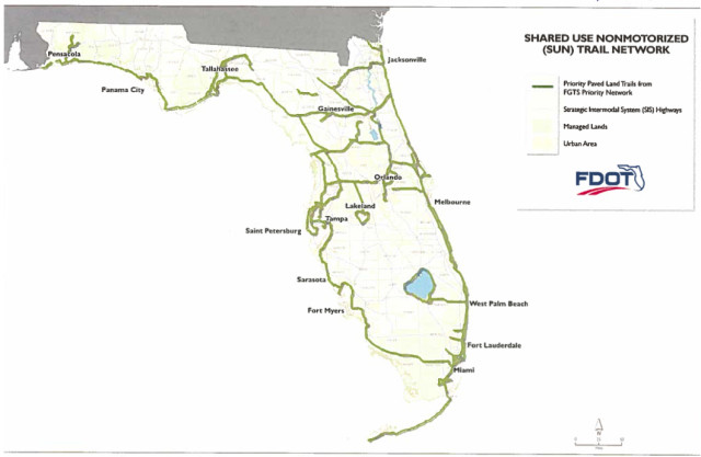 A graphic shows the SUN Trail Network. Image courtesy Sarasota County