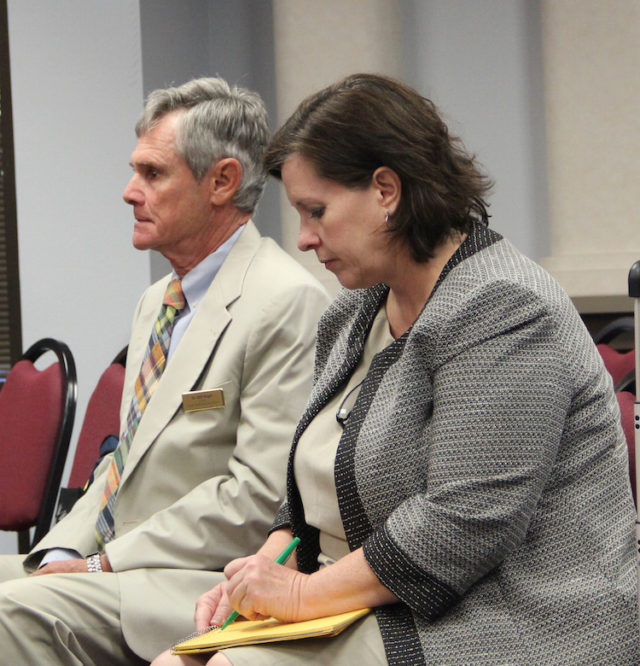 Consultant Bill Vogel and Andrea Messina, executive director of the Florida School Boards Association, have been working with the district on the search for a new superintendent. Rachel Hackney photo