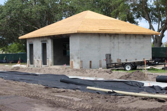 The concession stand at the Robert L. Taylor Community Complex multipurpose field is under construction. Photo courtesy City of Sarasota
