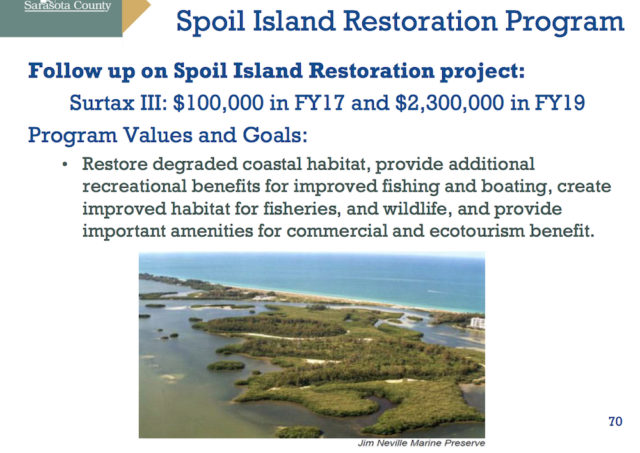 A graphic shown to the County Commission on April 27 provides project details. Image courtesy Sarasota County