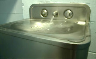 A faucet is in the stuck position in a portion of the West Jail. Image courtesy Sheriff's Office