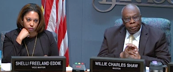 Vice Mayor Shelli Freeland Eddie and Mayor Willie Shaw. File photo