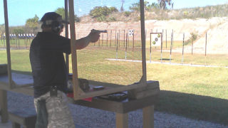 A video still shows a visitor shooting at targets at the park. Image courtesy Sarasota County