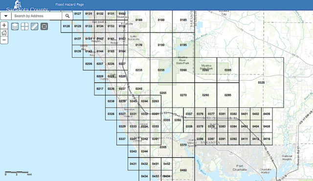 Residents may check their flood zones on the county website. Image courtesy Sarasota County
