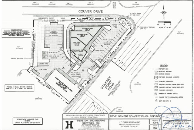 An engineering drawing shows the site plan. Image courtesy Sarasota County