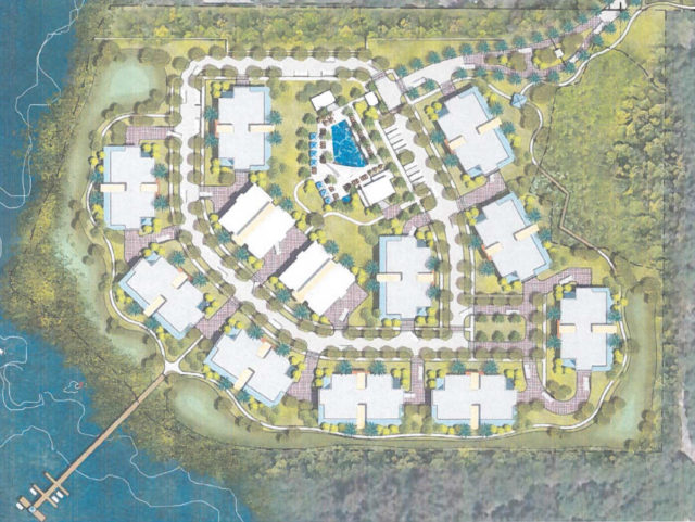 A graphic shows more detail about the proposal for the residential area on the bay. Image courtesy Sarasota County