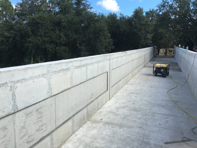 Work is proceeding on the Myakkahatchee Creek bridge. Photo courtesy Sarasota County