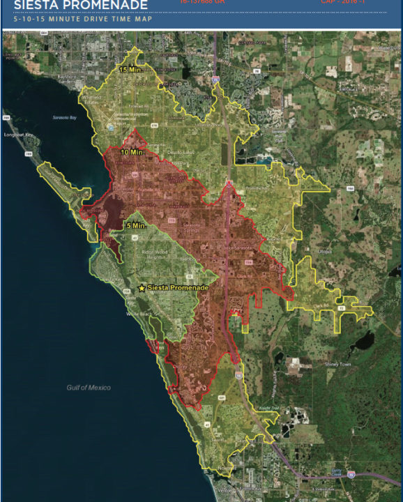 A graphic Benderson Development provided to county staff shows development within 5, 10 and 15 miles of the proposed project. Image courtesy Sarasota County