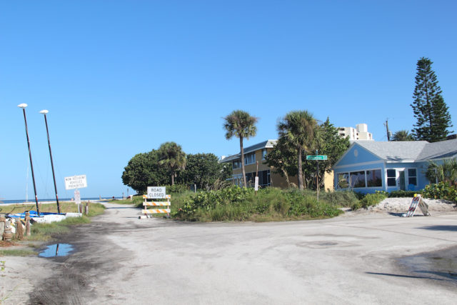 The Road Closed sign has stood for years at the intersection of North Beach Road and Columbus Boulevard. The blue house is located at 99 Beach Road. File photo
