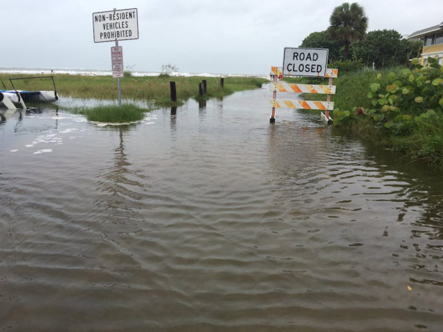 North Beach Road was flooded at the Columbus Boulevard intersection on Sept. 1. Photo courtesy Sarasota County Sheriff's Office