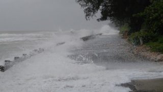 Waves wash over North Casey Key Road on Sept. 1. Photo courtesy Sarasota County Government