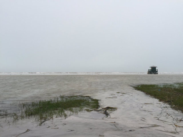 Hurricane Hermine created gloomy conditions at Siesta Public Beach. Photo courtesy Sarasota County Government