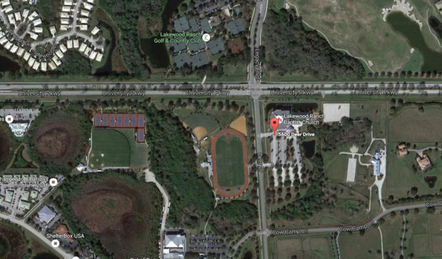 An aerial map shows the 5600 Deer Drive site where the Nov. 6 rally will be held. Image from Google Maps