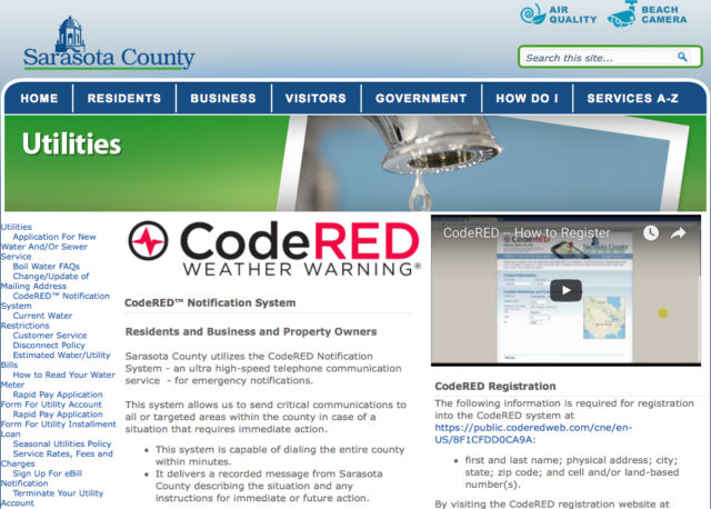 Image from the county's CodeRed webpage