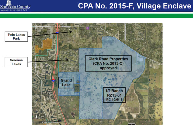 A graphic shows the proposed location of Grand Lake. Image courtesy Sarasota County
