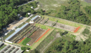 An aerial view shows renovations to Knight Trail Park. Image courtesy Sarasota County