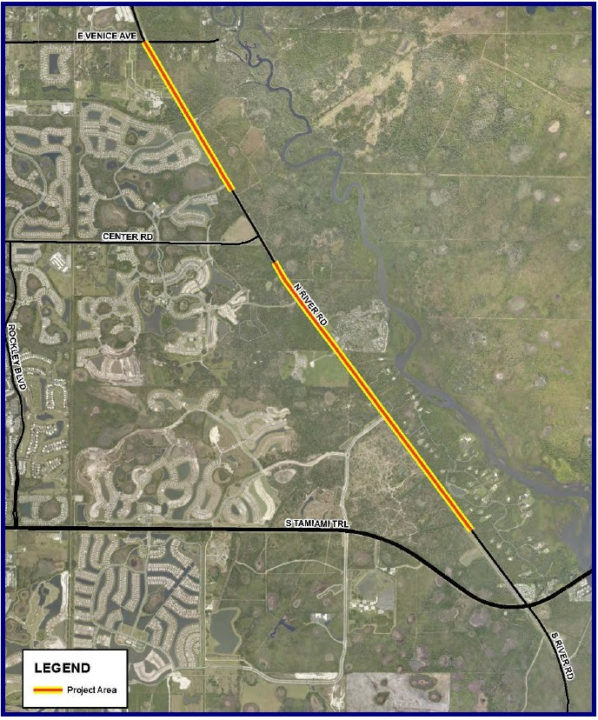 A map shows the project area. Image courtesy Sarasota County