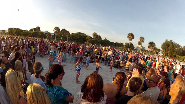 The Drum Circle draws a crowd in June 2012. Image from YouTube