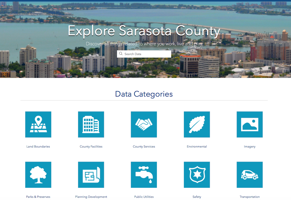 Part of GIS Sarasota County homepage May 2019